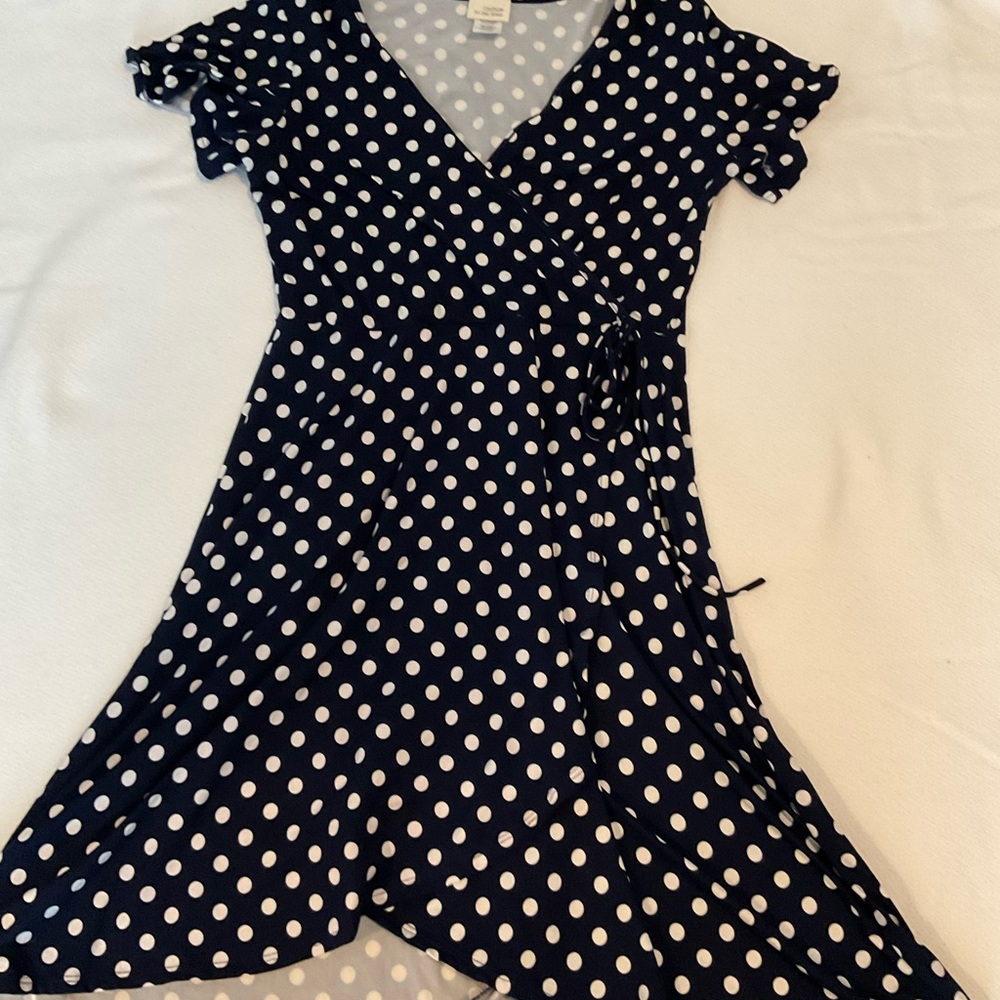 Navy blue polka dot dress